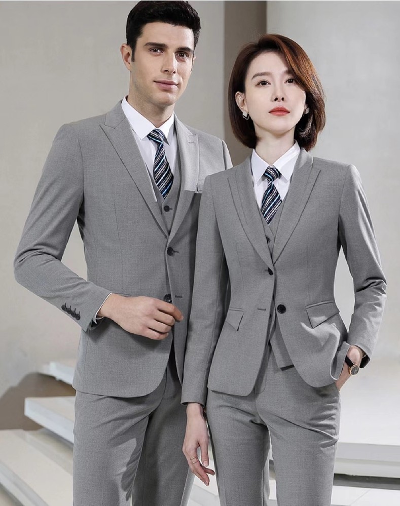 男女同款灰色职业装西服