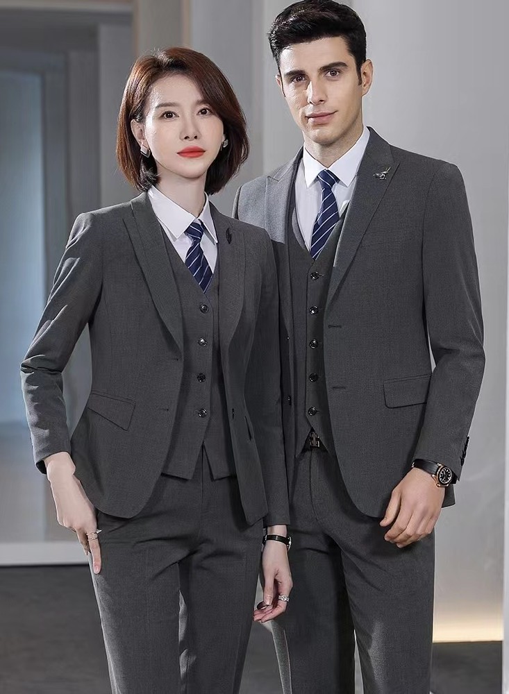 男女同款深灰职业装 工作服
